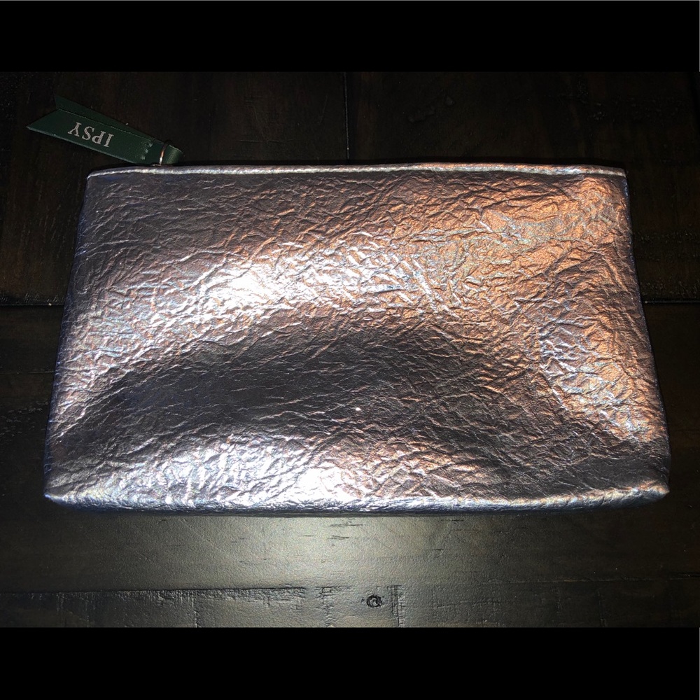 ipsy...silver cosmetic bag...NEW!